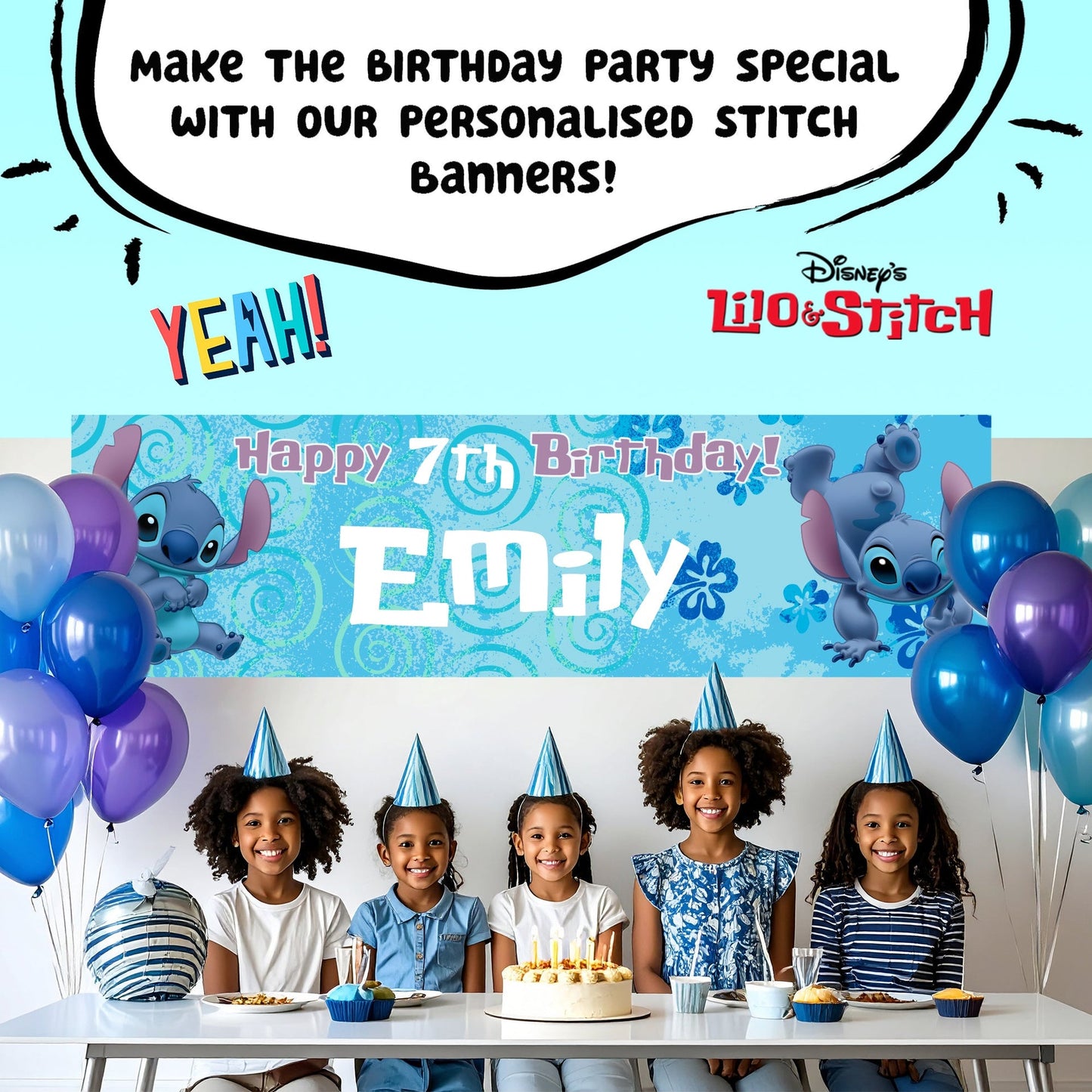 Bannière d’anniversaire – Disney Stitch for Girls