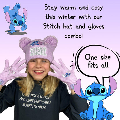 Ensemble bonnet et gants – Disney Lilo & Stitch Winter Set for Girls