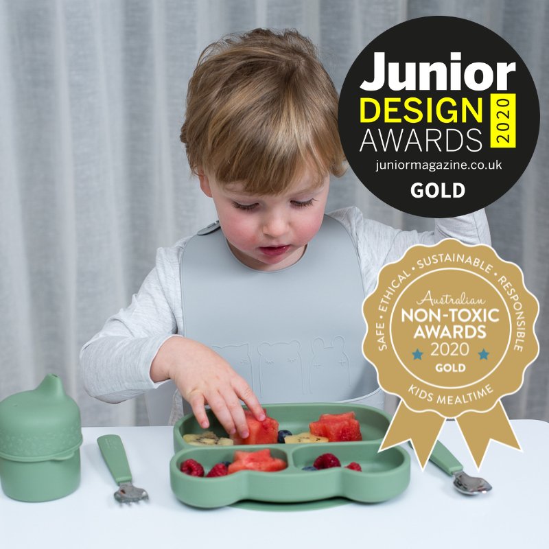 Assiette en Silicone Ours Sauge