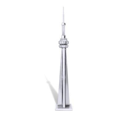MetalEarth Architecture: CN TOWER 16x2,6x2,6cm, maquette 3D en métal avec 1 feuille, sur carte 12x17cm, 14+