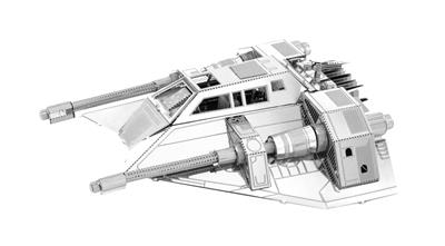 MetalEarth: STAR WARS SNOWSPEEDER 8.26x7.62x3.18cm, maquette 3D en métal avec 2 feuilles, sur carte 12x17cm, 14+