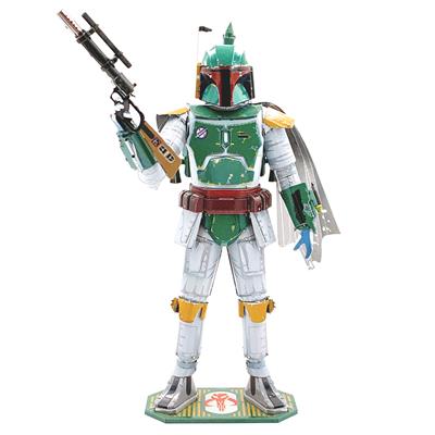 MetalEarth: ICONX - STAR WARS/BOBA FETT 8.13x10.41x18.29cm, maquette 3D en métal avec 3 feuilles multicolorées, en boîte 13,5x22x2cm, 14+