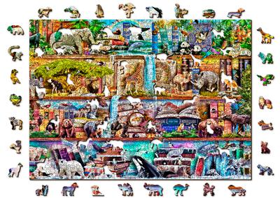 Wooden City Puzzle: THE AMAZING ANIMAL KINGDOM 1010/100, en bois, 8+