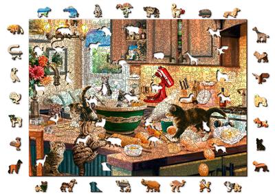 Wooden City Puzzle: KITTEN KITCHEN CAPERS 1010/100, en bois, 8+