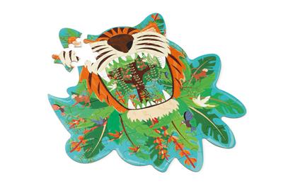 Scratch Puzzle 59pcs: CONTOUR PUZZLE/TIGRE 53x56cm, en boîte forme 24x25.40x6.5cm, 4+