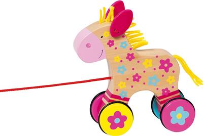 Animal à tirer: CHEVAL Clahra, 15x6x15cm, goki Susibelle, bois, 1+