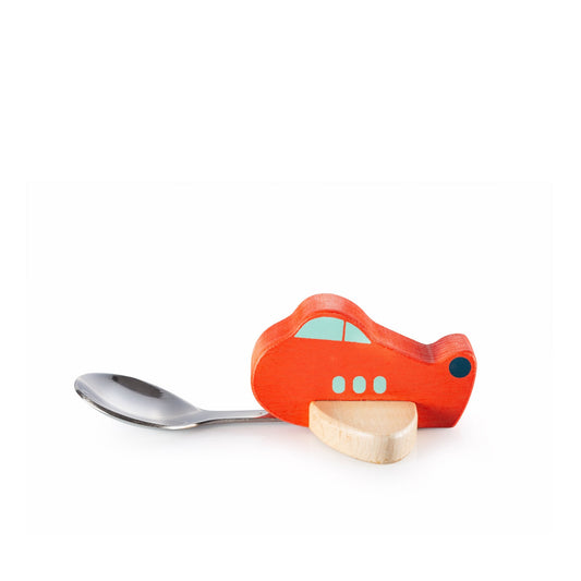 Cuillère Enfant Avion Rouge Donkey | Boutique d'objets cadeaux designs onlyforcoolkids.com